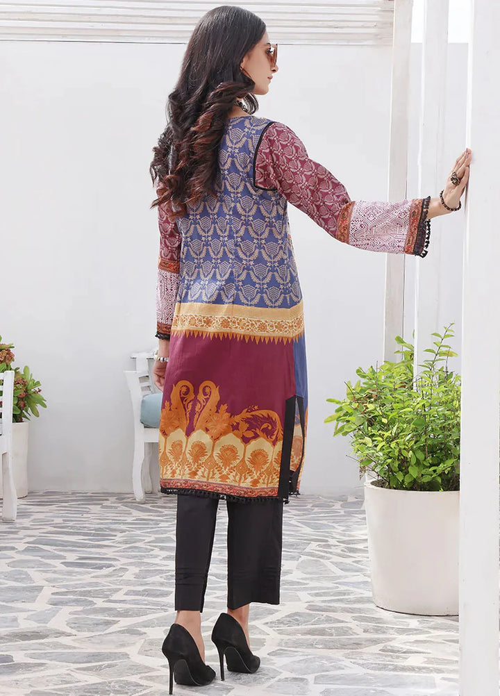 Fiona Pret Casual Lawn Kurti Blue Mahogny