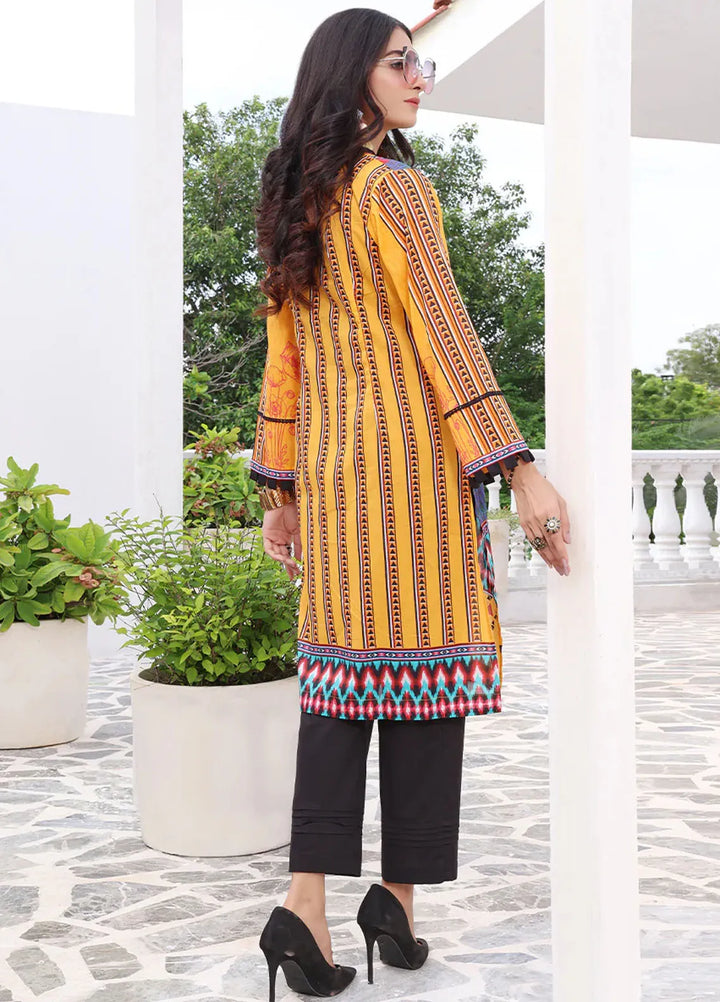 Fiona Pret Casual Lawn Kurti Mustard Rubel