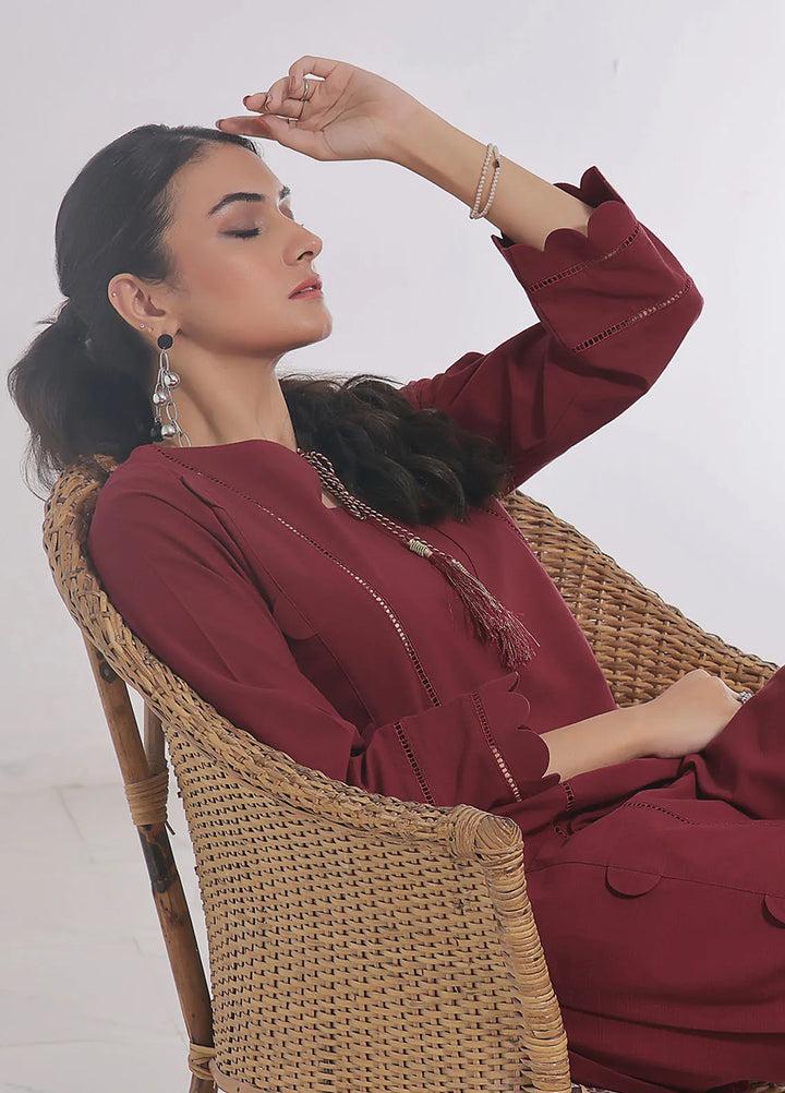 Fiona Pret Solids Khaddar 2 Piece Suit Geranium