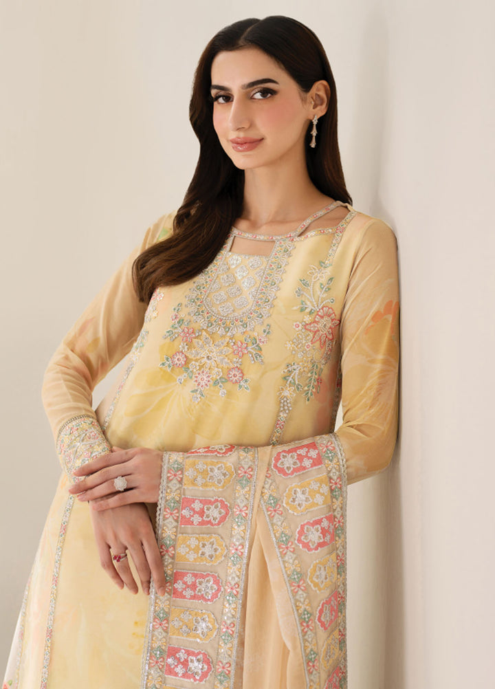 Fiorella by Farasha Embroidered Chiffon Suits Unstitched 3 Piece FSH25FF D-03 Floral Ray - Formals Collection