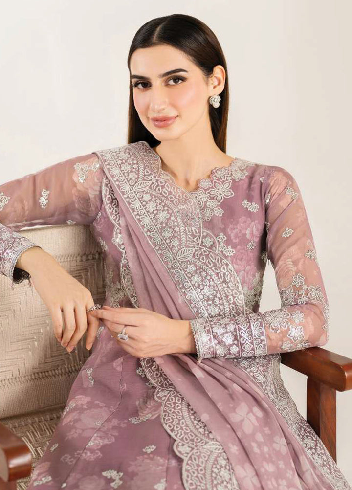 Fiorella by Farasha Embroidered Chiffon Suits Unstitched 3 Piece FSH25FF D-07 Rosy Spark - Formals Collection