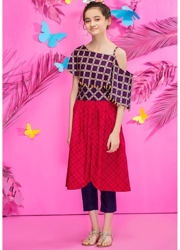 Five Star Classic Kids Cotton Printed Cambric Suits Unstitched 2 Piece FS21CK 714-B - Winter Collection