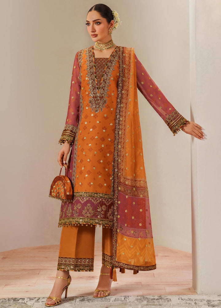 Fleur by Alizeh Fashion Embroidered Chiffon Suits Unstitched 3 Piece AFB25FF CH-2194 Zyne - Formals Collection