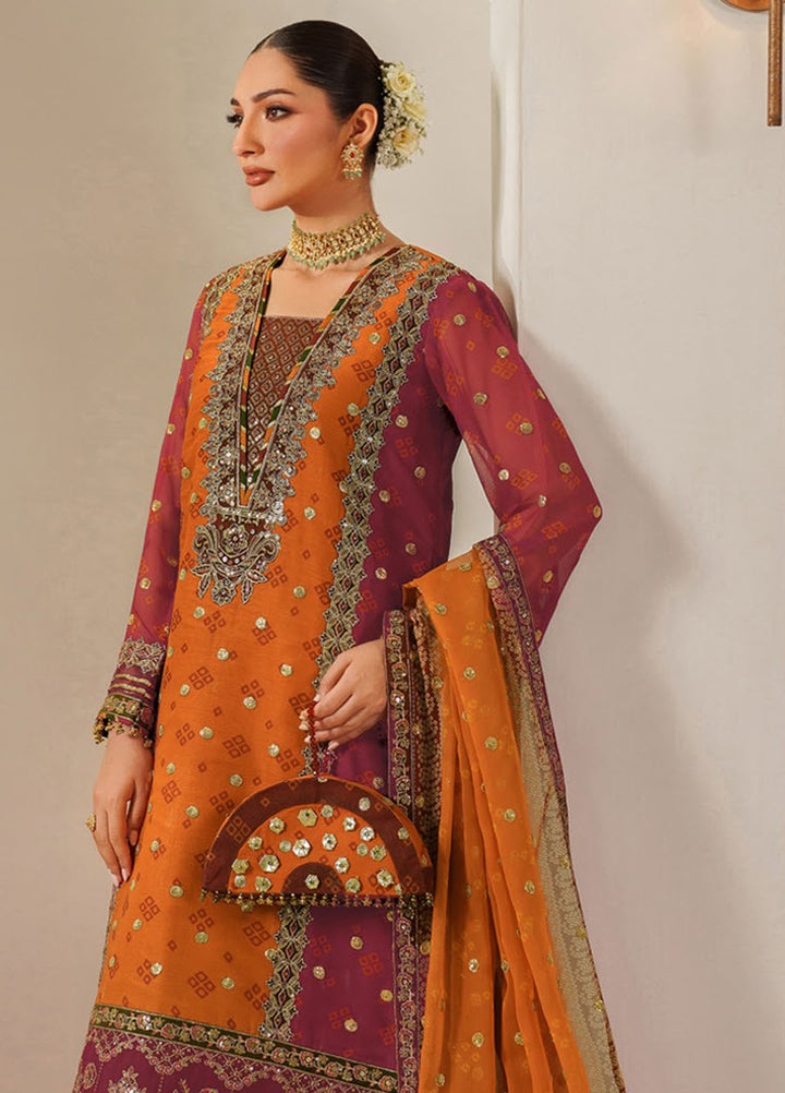 Fleur by Alizeh Fashion Embroidered Chiffon Suits Unstitched 3 Piece AFB25FF CH-2194 Zyne - Formals Collection