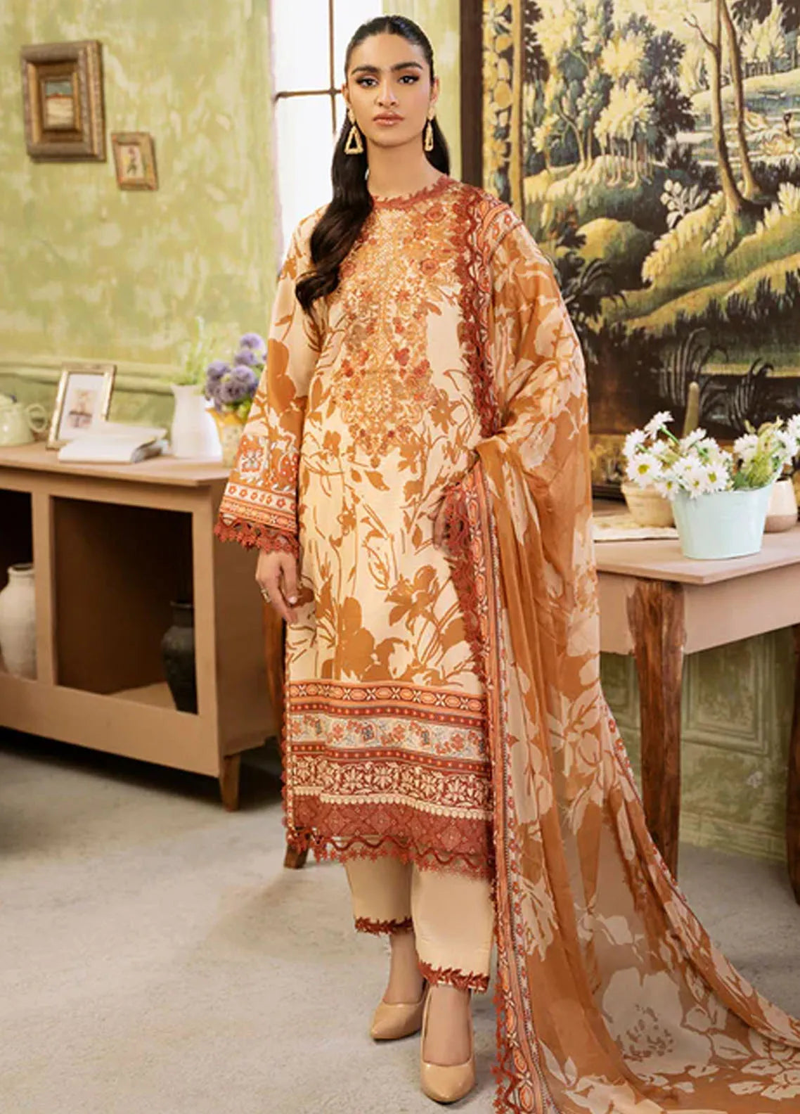 Roheenaz Flora Unstitched Printed Lawn Collection - RNP-02B LUMINA