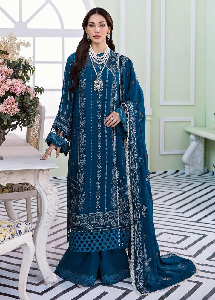 Floraison By Seran Embroidered Chiffon Suits Unstitched 3 Piece SRN23F 02 Oceane - Luxury Festive Collection