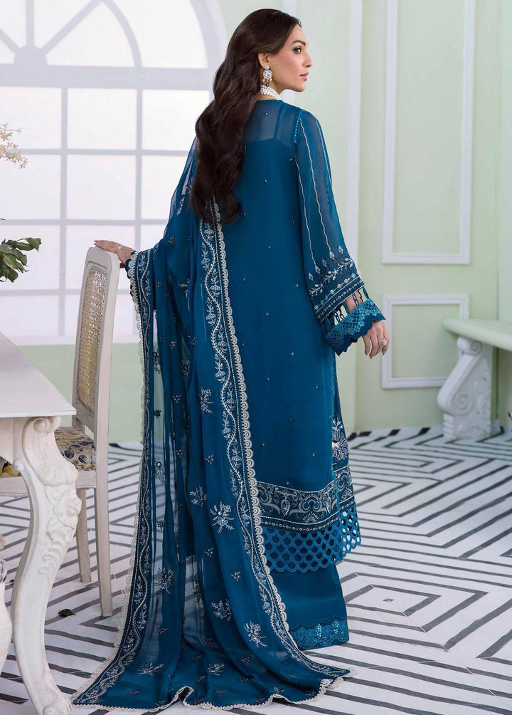 Floraison By Seran Embroidered Chiffon Suits Unstitched 3 Piece SRN23F 02 Oceane - Luxury Festive Collection