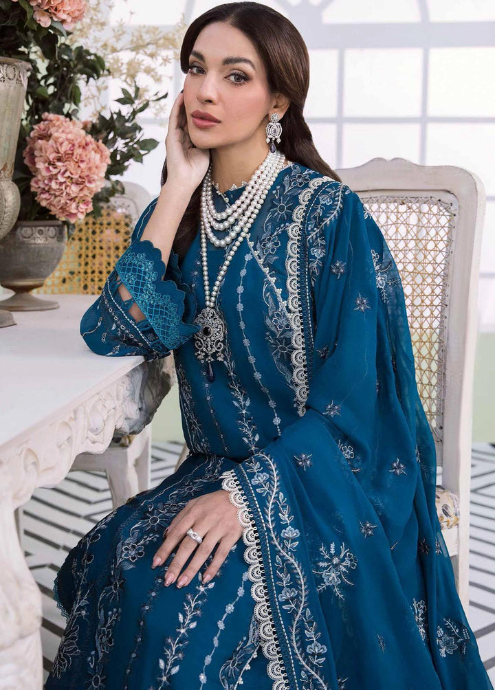 Floraison By Seran Embroidered Chiffon Suits Unstitched 3 Piece SRN23F 02 Oceane - Luxury Festive Collection