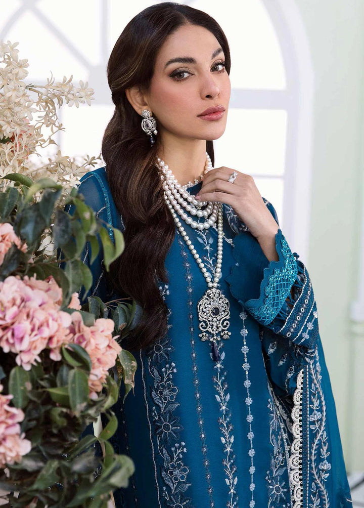 Floraison By Seran Embroidered Chiffon Suits Unstitched 3 Piece SRN23F 02 Oceane - Luxury Festive Collection
