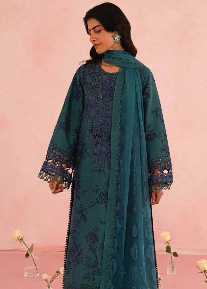 Floral Charm by Afrozeh Embroidered Lawn Suits Unstitched 3 Piece AF25FC D-03 Acacia - Summer Collection