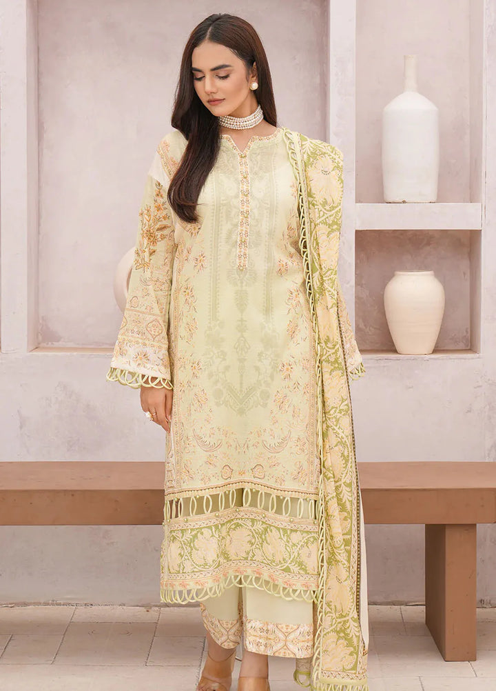 Floral Serenade By Meerak Printed Lawn Suit Unstitched 3 Piece MRK24F Sunflower - Summer Collection
