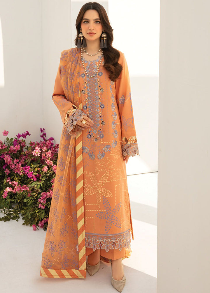 Florance By Rang Rasiya Embroidered Lawn Suits Unstitched 3 Piece RR24F D10 Cinnamon - Premium Collection