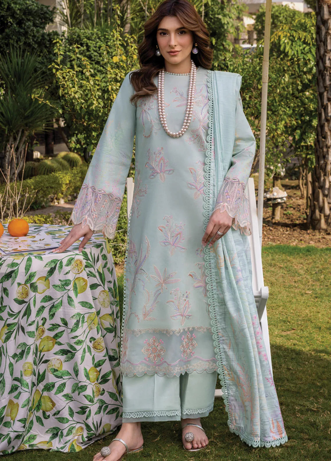 Rang Rasiya Embroidered Lawn Suits Unstitched 3 Piece RR24PE D-09 Amyra - Summer Eid Collection