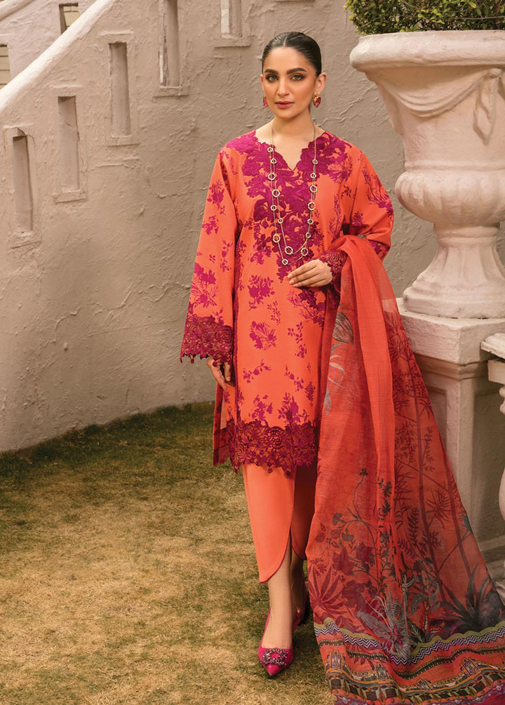 Florence By Rang Rasiya Embroidered Lawn Suits Unstitched 3 Piece RR23FL 08 Rose - Summer Collection