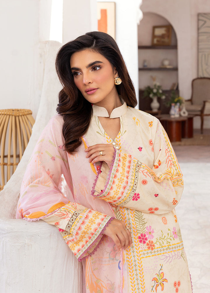 Florent Digital Printed Lawn Suits Unstitched 3 Piece FL25LP FL-8 A - Summer Collection