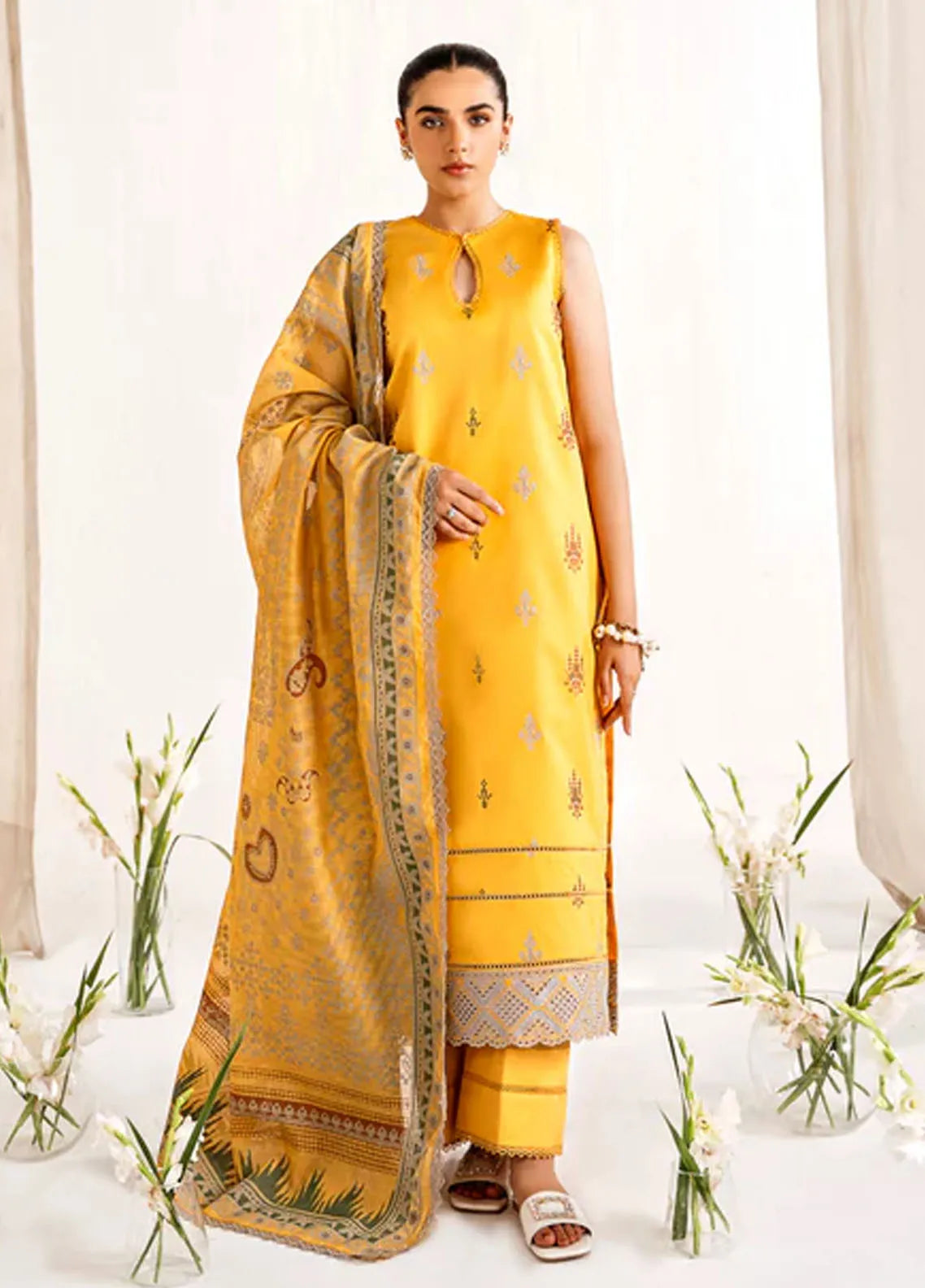 Florent Unstitched Embroidered Lawn 3 Piece Suit FL26ULE FEF-6A - Eid Collection main image 0