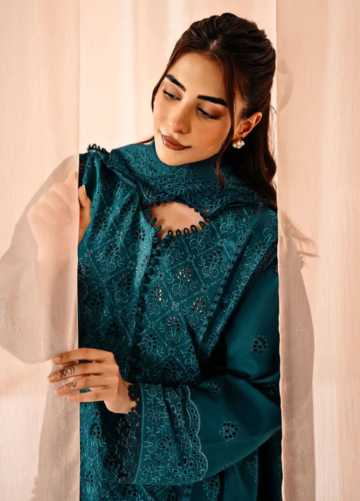 Florent Embroidered Lawn Suit Unstitched 3 Piece FL24F FL-4 - Summer Collection