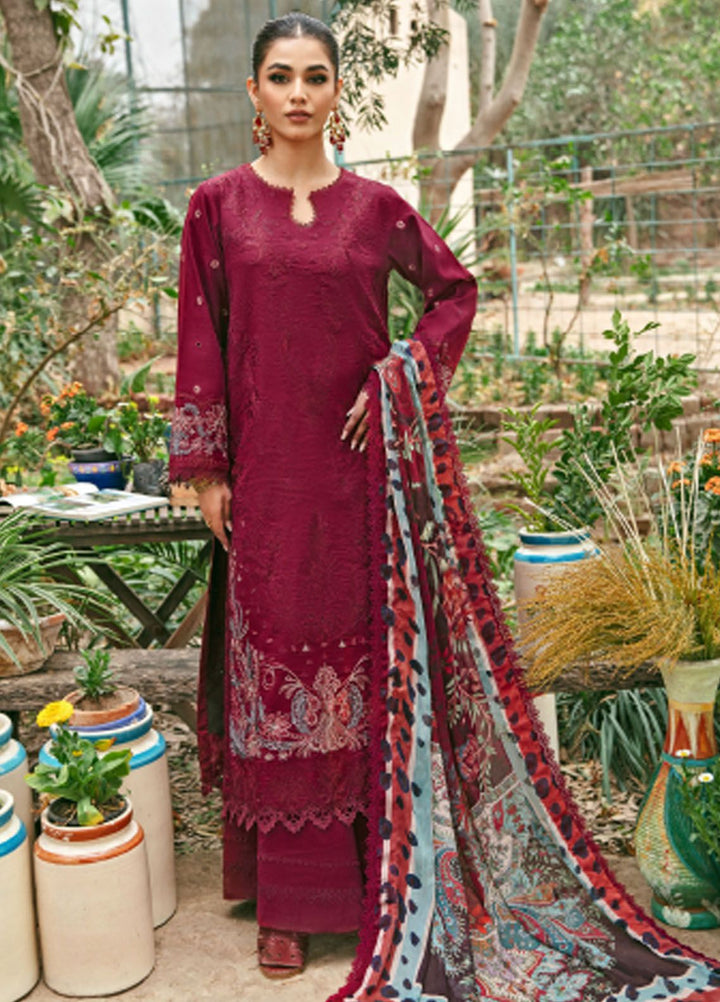 Florent Embroidered Lawn Suit Unstitched 3 Piece FL24LL FL-1B - Luxury Summer Collection