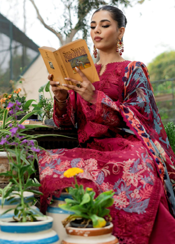 Florent Embroidered Lawn Suit Unstitched 3 Piece FL24LL FL-1B - Luxury Summer Collection