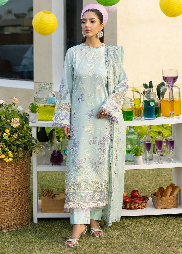 Florent Embroidered Lawn Suits Unstitched 3 Piece FL25EF FL-2 B - Summer Collection