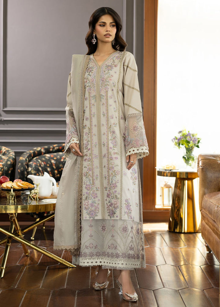 Florent Embroidered Lawn Suits Unstitched 3 Piece FL25EF FL-5 A - Summer Collection