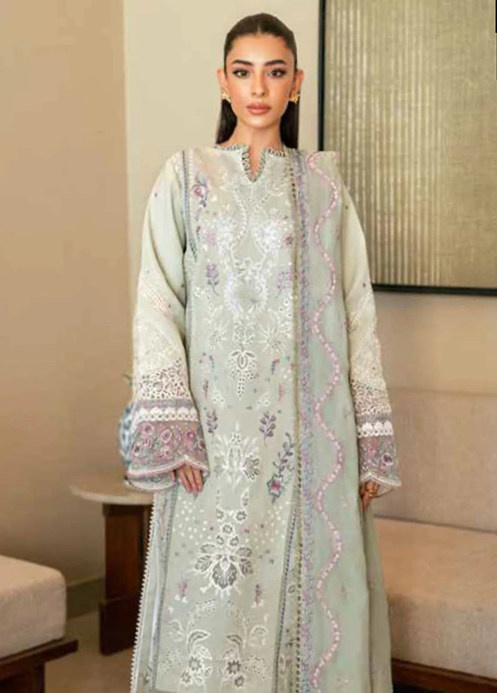 Florent Embroidered Lawn Suits Unstitched 3 Piece FL25LL FL-6B - Summer Collection