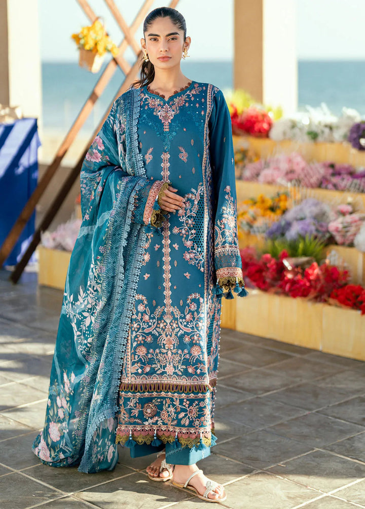 Florent Embroidered Lawn Suits Unstitched 3 Piece FL25LL FL-8B - Summer Collection
