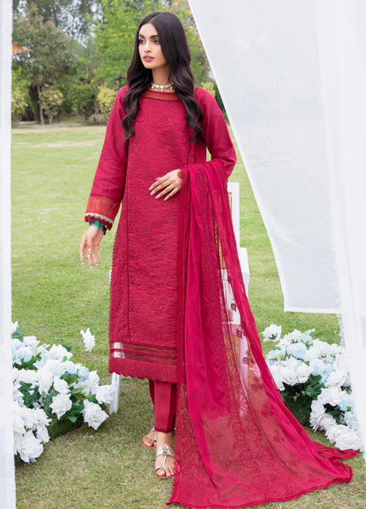 Florent Embroidered Lawn Suits Unstitched 3 Piece FL23LE FL-1B - Luxury Eid Collection
