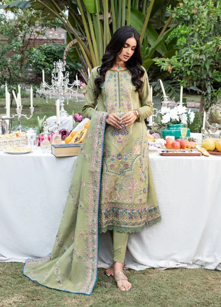 Florent Embroidered Lawn Suits Unstitched 3 Piece FL23LE FL-3A - Luxury Eid Collection