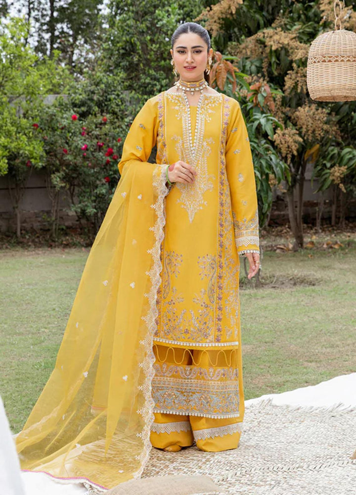 Florent Embroidered Lawn Suits Unstitched 3 Piece FL23LE FL-4A - Luxury Eid Collection