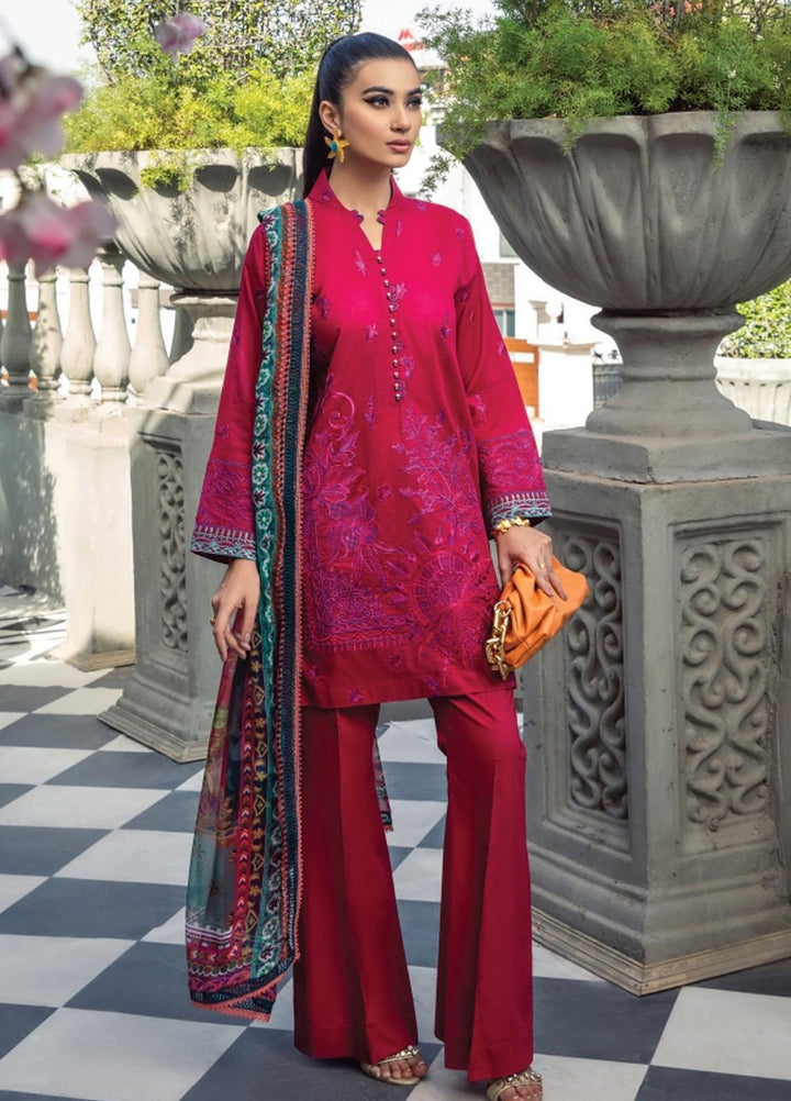 Florent Embroidered Lawn Suits Unstitched 3 Piece FL21LL D-02B - Summer Collection