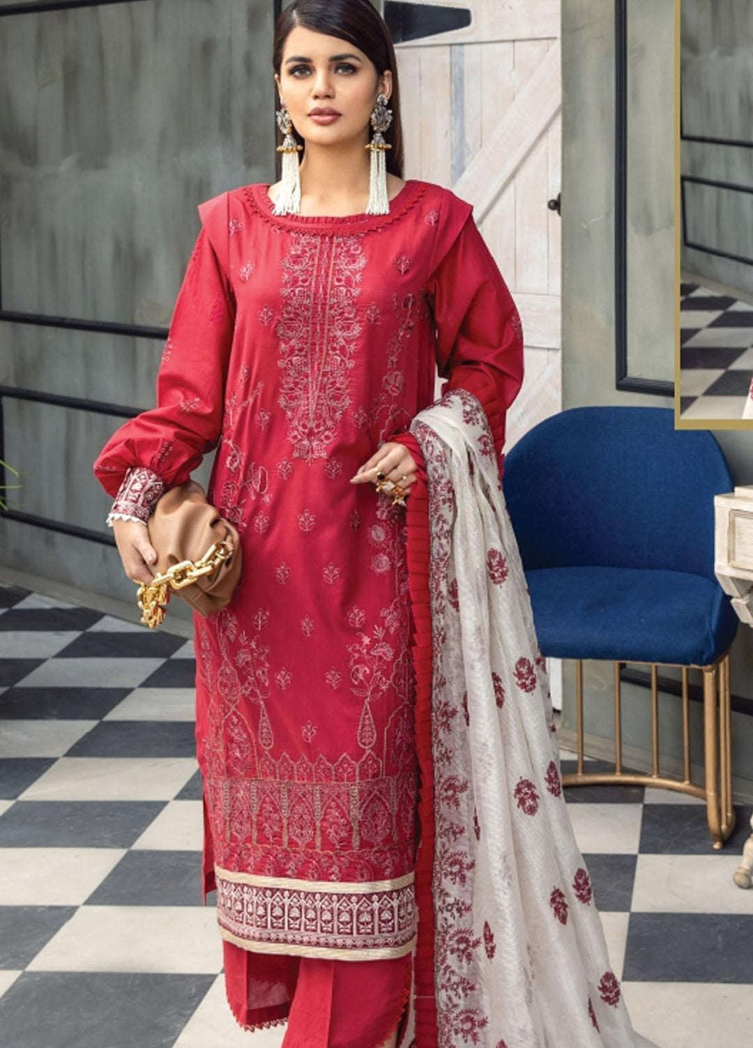 Florent Embroidered Lawn Suits Unstitched 3 Piece FL21LL D-03A - Summer Collection