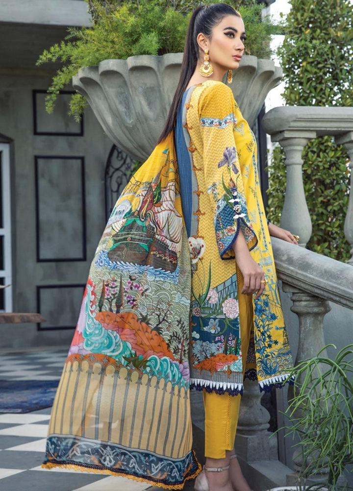 Florent Embroidered Lawn Suits Unstitched 3 Piece FL21LL D-04B - Summer Collection
