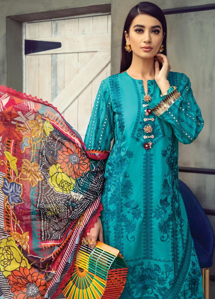 Florent Embroidered Lawn Suits Unstitched 3 Piece FL21LL D-05B - Summer Collection