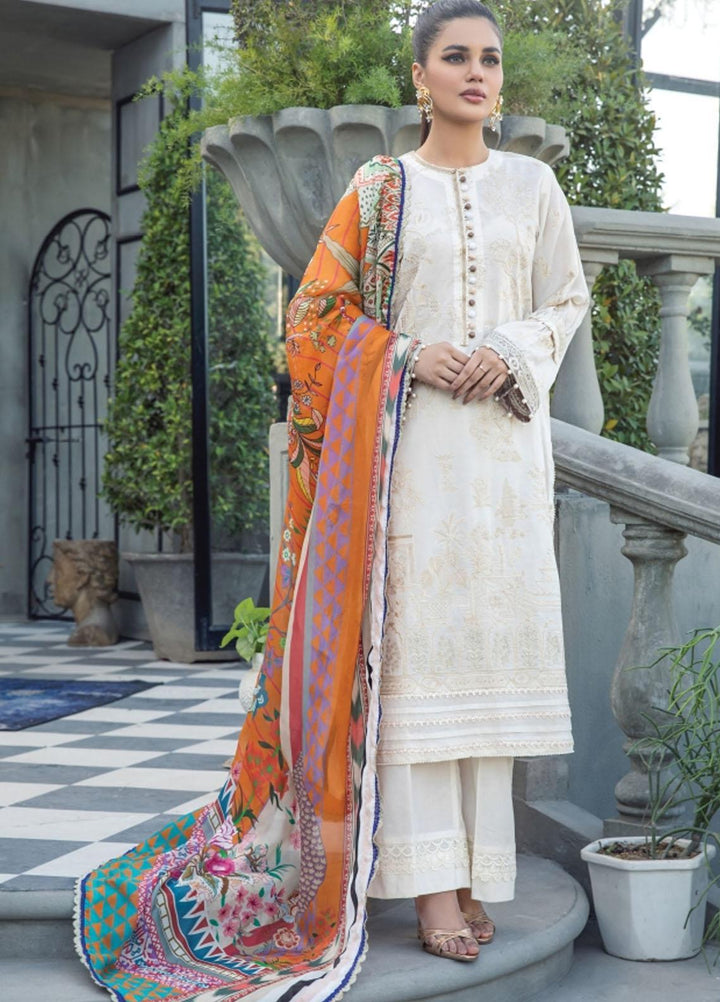 Florent Embroidered Lawn Suits Unstitched 3 Piece FL21LL D-06B - Summer Collection