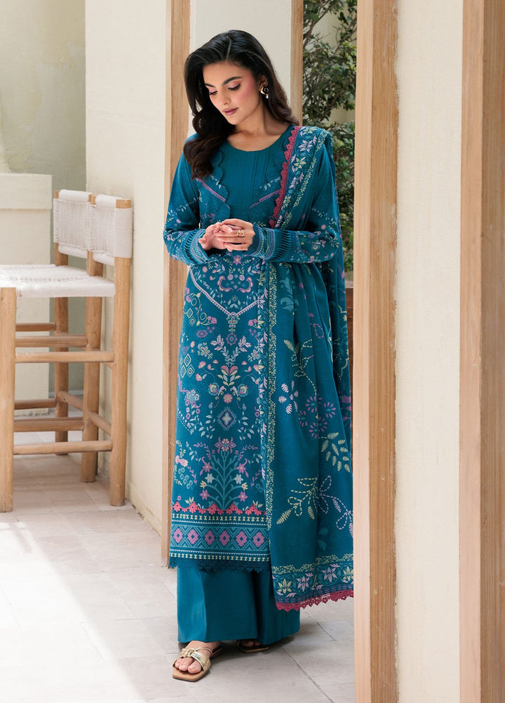 Florent Printed Lawn Suits Unstitched 3 Piece FL25PL FL-4A - Summer Collection