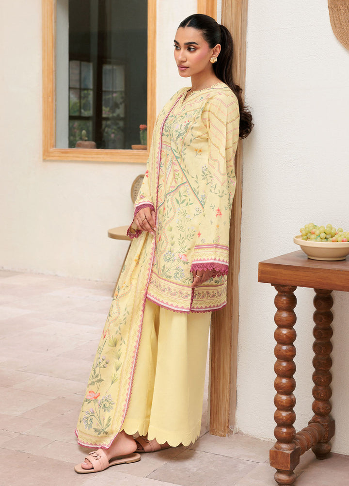 Florent Printed Lawn Suits Unstitched 3 Piece FL25PL FL-7A - Summer Collection