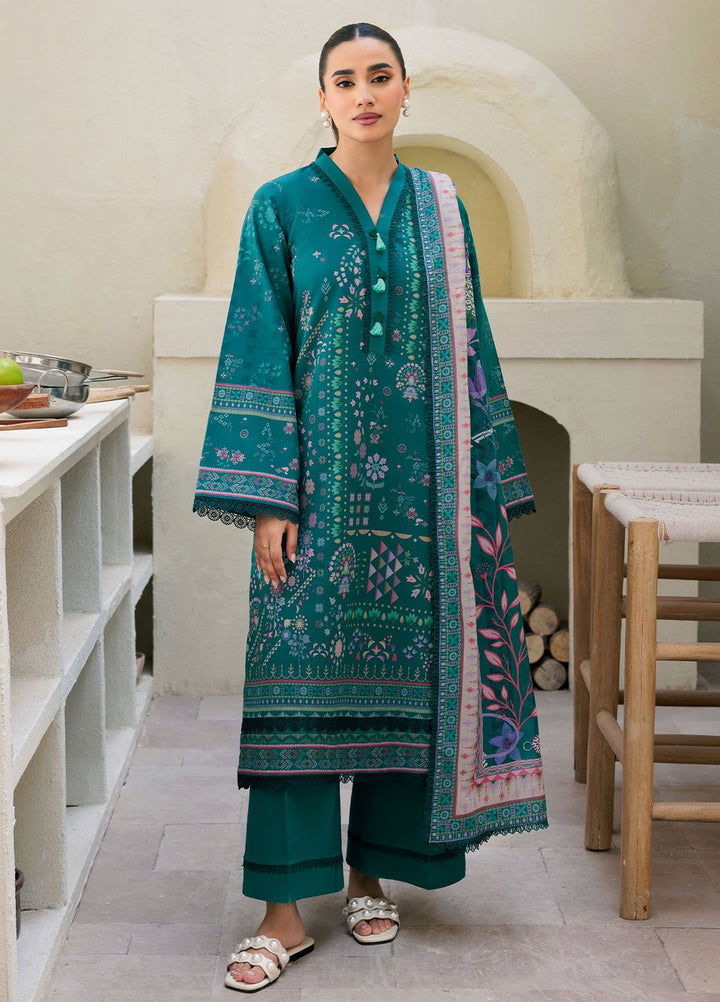 Florent Printed Lawn Suits Unstitched 3 Piece FL25PL FL-8A - Summer Collection