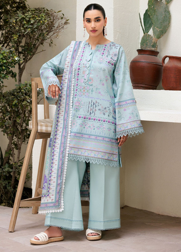 Florent Printed Lawn Suits Unstitched 3 Piece FL25PL FL-8B - Summer Collection