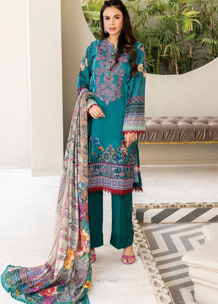 Florent Embroidered Lawn Suits Unstitched 3 Piece FL22S FL-8A - Summer Collection
