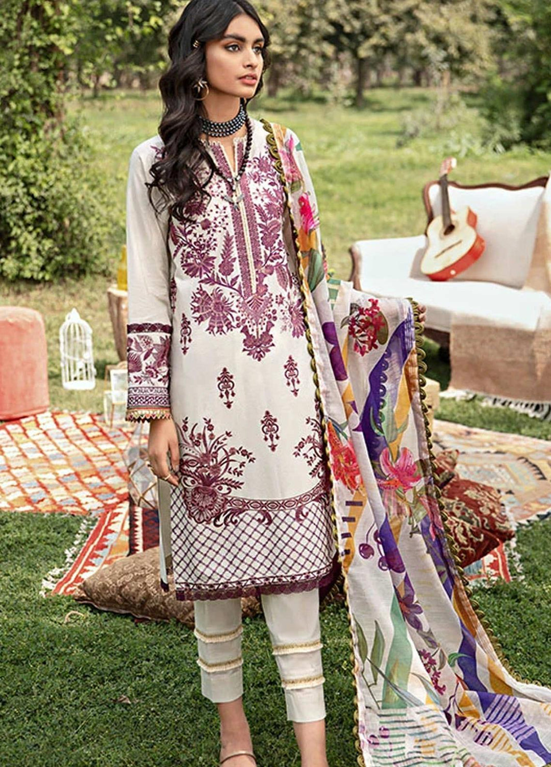 Florent Embroidered Jacquard Suits Unstitched 3 Piece F21SV FL-02 - Summer Collection
