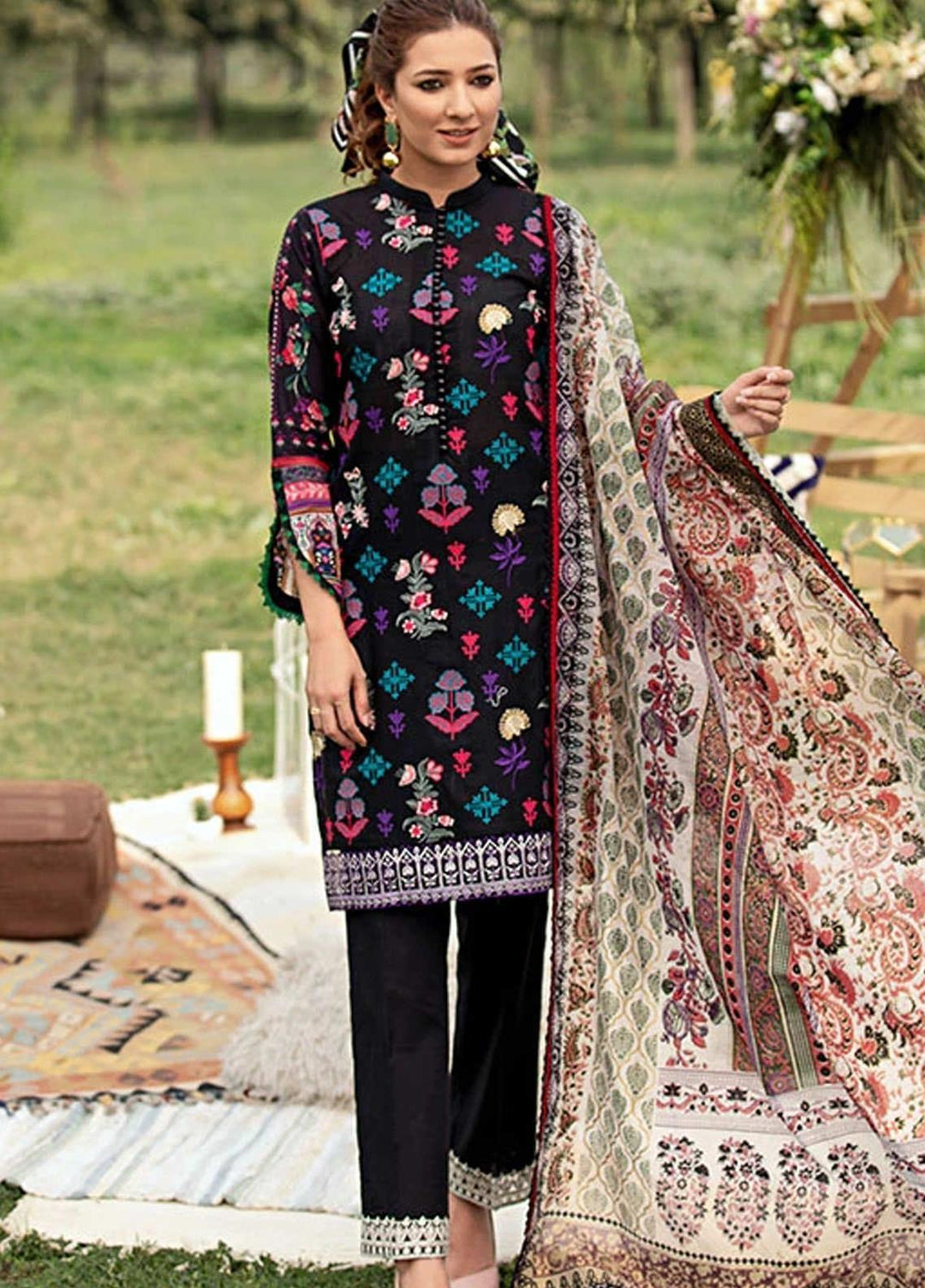 Florent Embroidered Lawn Suits Unstitched 3 Piece F21SV FL-10 - Summer Collection