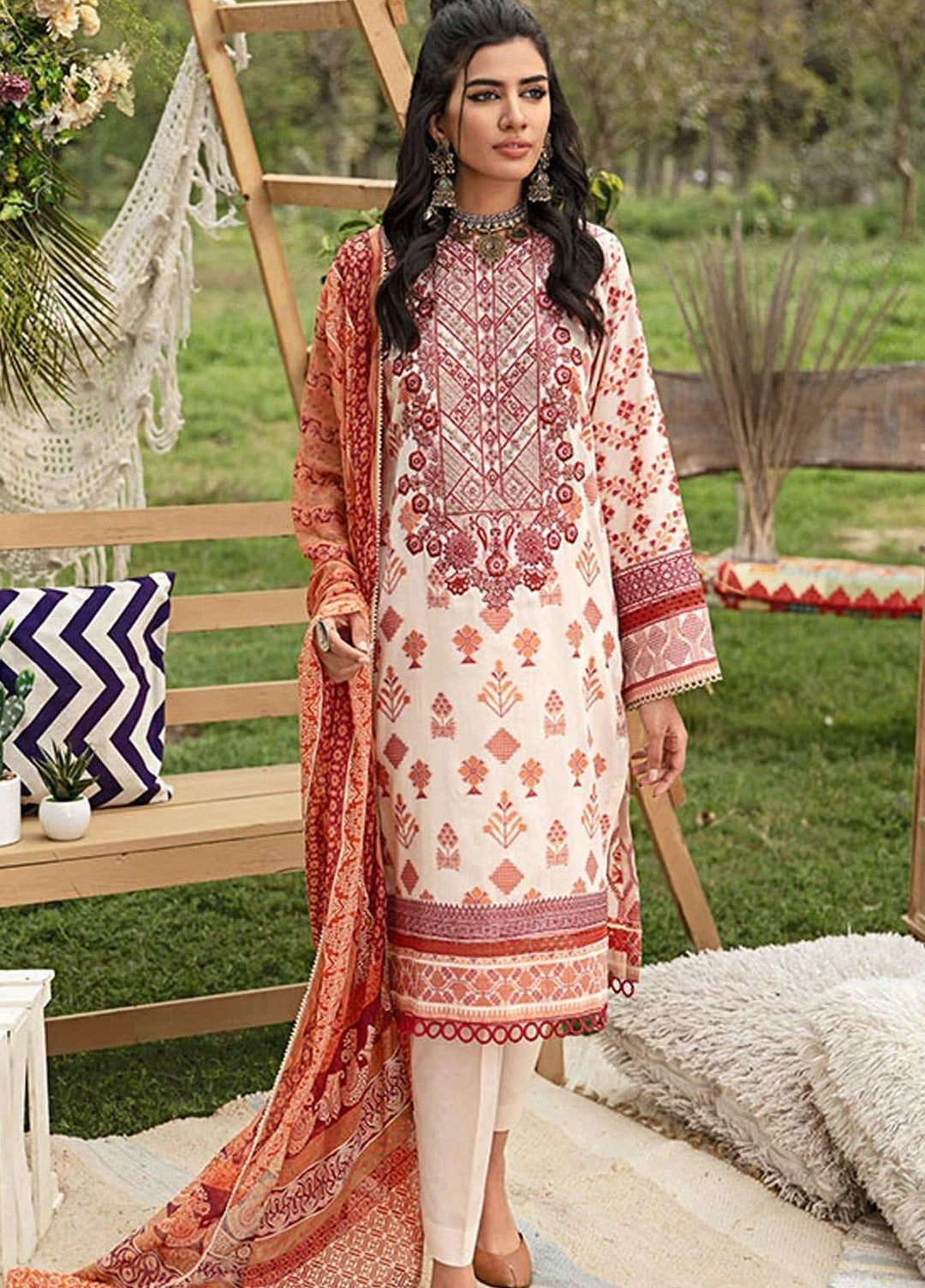 Florent Embroidered Jacquard Suits Unstitched 3 Piece F21SV FL-12 - Summer Collection