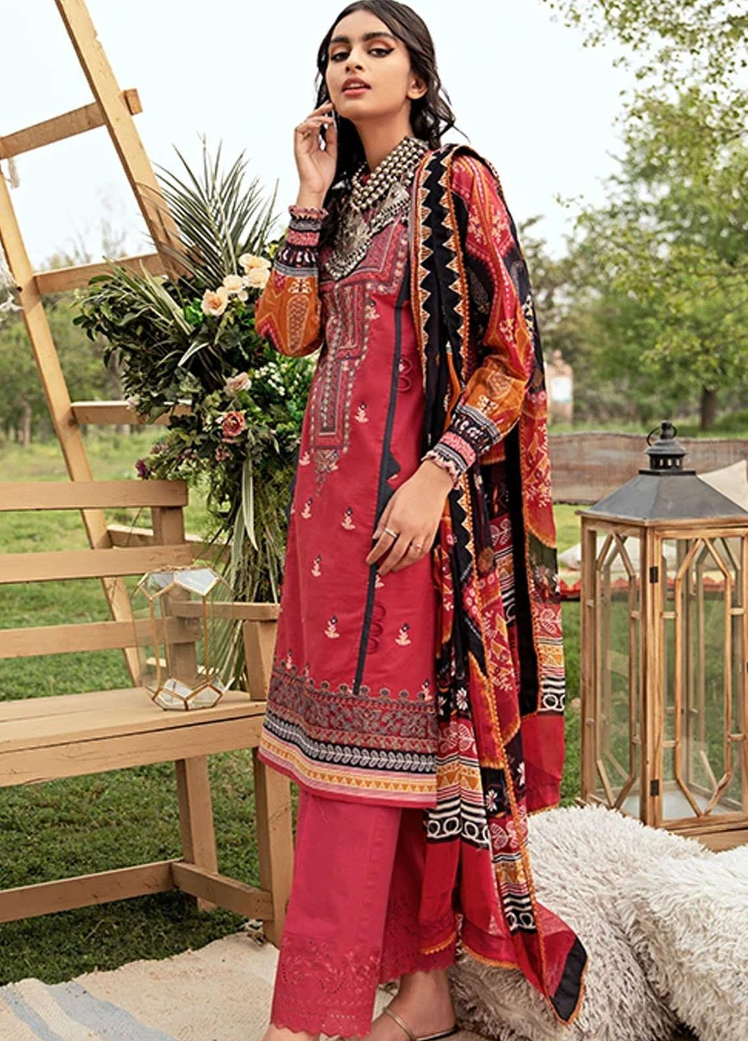 Florent Embroidered Lawn Suits Unstitched 3 Piece F21SV FL-13 - Summer Collection