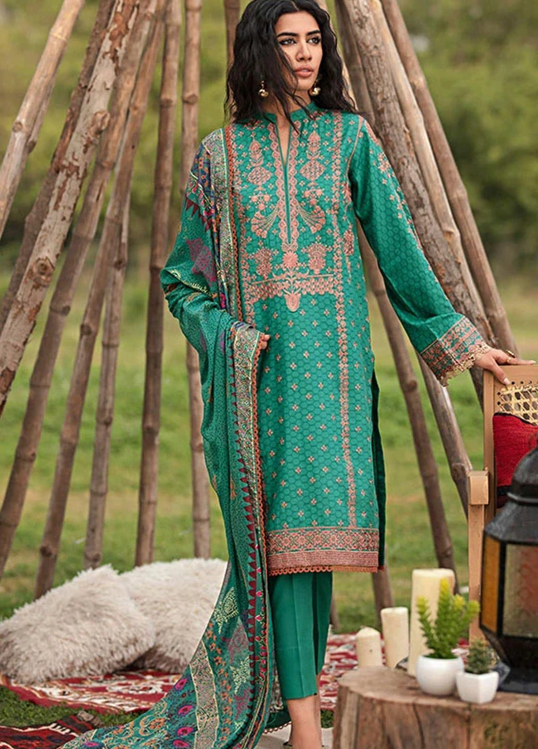 Florent Embroidered Jacquard Suits Unstitched 3 Piece F21SV FL-18 - Summer Collection