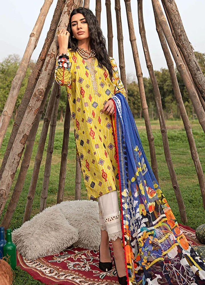 Florent Embroidered Lawn Suits Unstitched 3 Piece F21SV FL-20 - Summer Collection