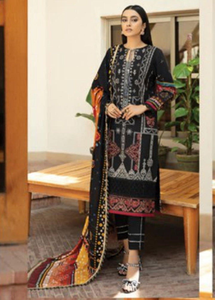 Florent Embroidered Slub Linen Suits Unstitched 3 Piece FL21TS FL-02-A - Winter Collection