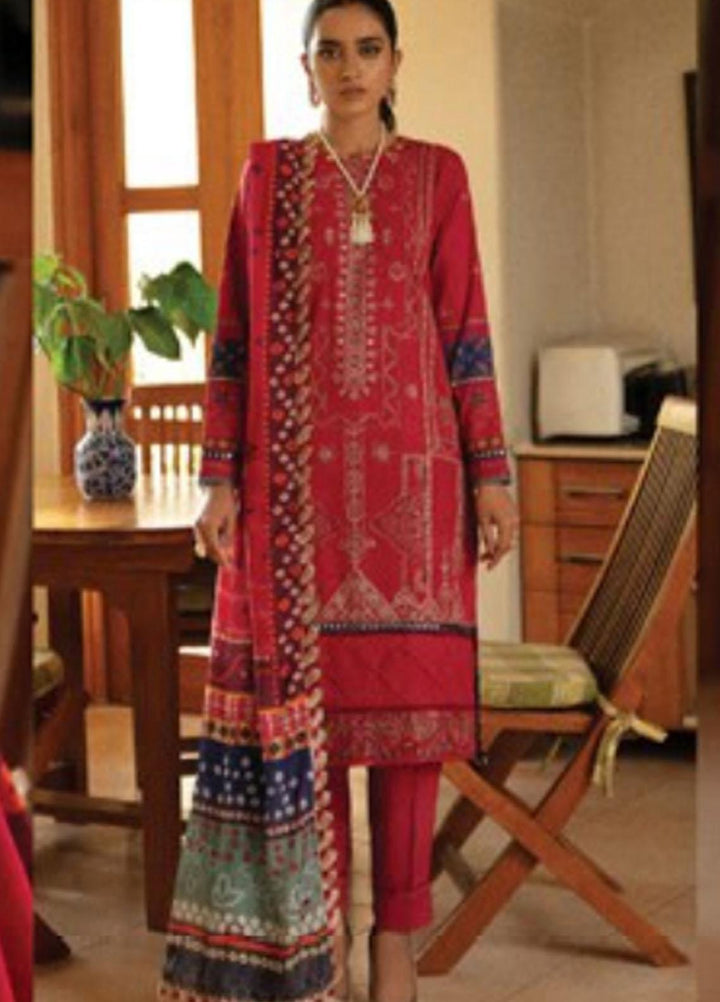 Florent Embroidered Slub Linen Suits Unstitched 3 Piece FL21TS FL-02-B - Winter Collection