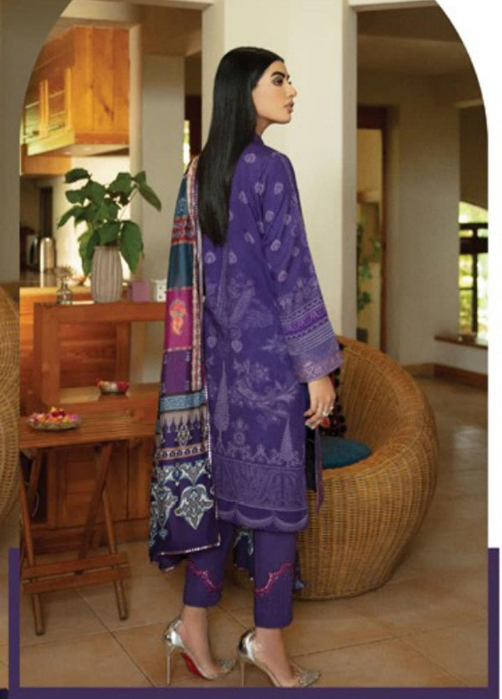 Florent Embroidered Slub Linen Suits Unstitched 3 Piece FL21TS FL-03-B - Winter Collection