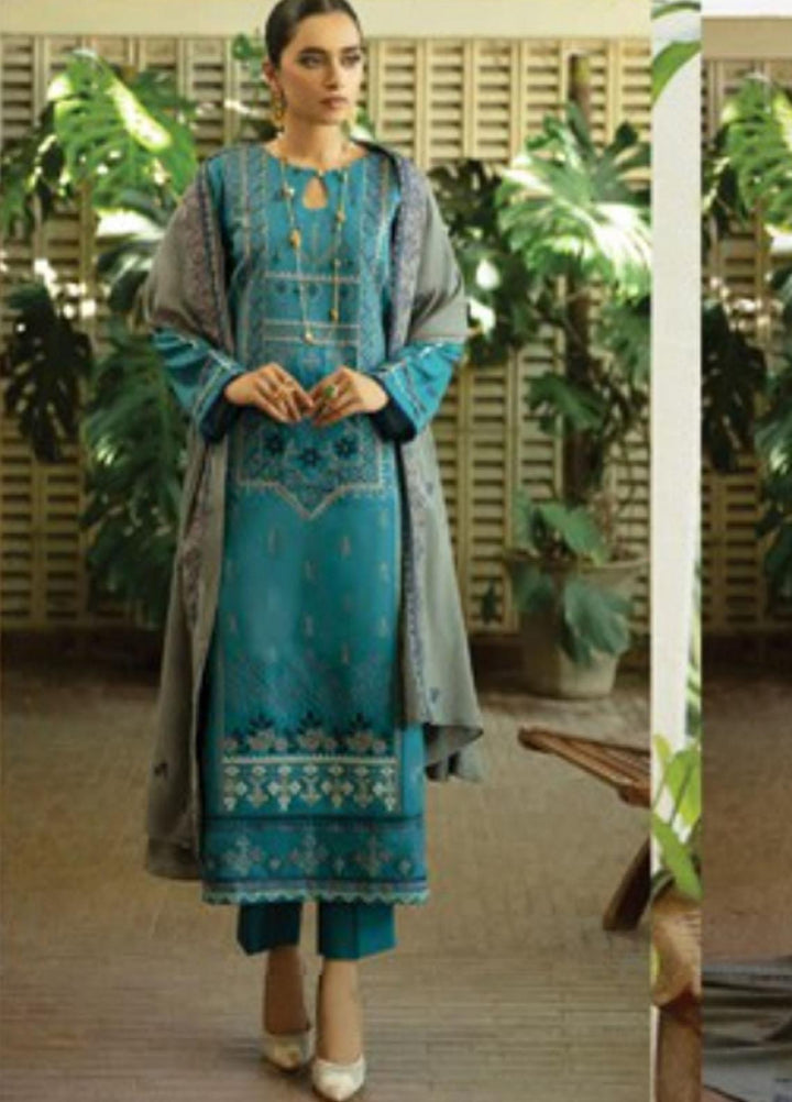 Florent Embroidered Slub Linen Suits Unstitched 3 Piece FL21TS FL-04-A - Winter Collection